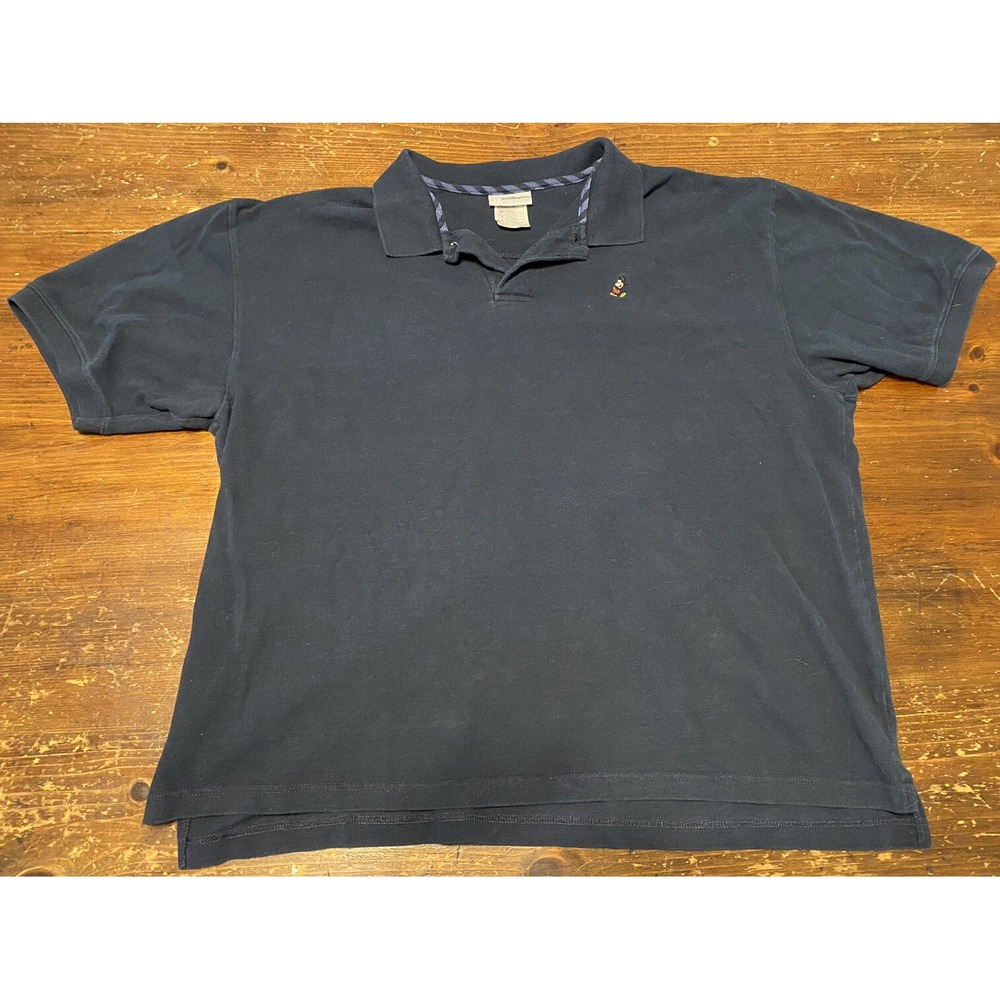 Mens Walt Disney World Polo Style Shirt Size XL Blue Mickey Mouse Vintage